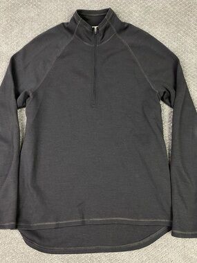 Ibex 1/4 Zip Merino Wool Pullover Sweater Men's Large Fits Like Medium Gray 1/2